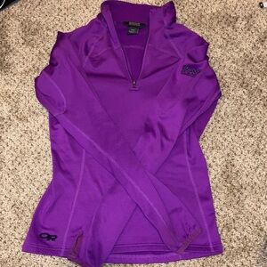 Outdoor Research Vibrant Radiant Lightweight 1/4 Zip Top Purple Thermal Pullover